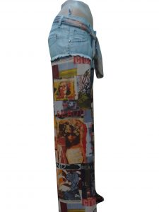 Шорты-брюки женские, джинсовые, комбинированные