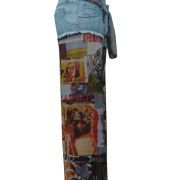 Шорты-брюки женские, джинсовые, комбинированные