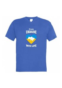 Мужская футболка с V-образным вырезом З України з любовью