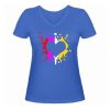 Женская футболка Цветное сердце голубая