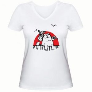 Женская футболка Кот Саймона на фоне заката