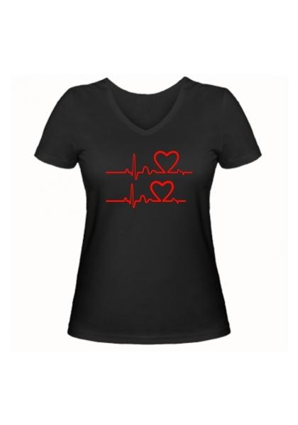 Женская футболка В ритме любви чёрная