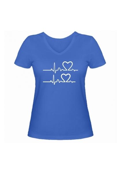 Женская футболка В ритме любви голубая