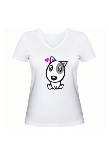 Женская футболка Влюбленная собачка белая