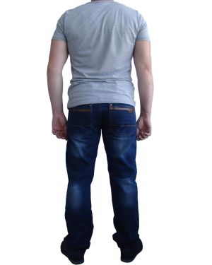 Чоловічі джинси DSQUARED прямі, темно сині з потертостями # 6728