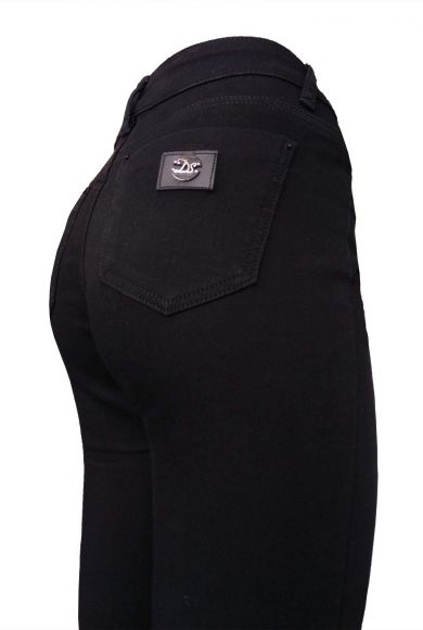 чорні жіночі вузькі джинси з високою посадкою